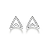 S925 Sterling Silver Micro Pave Clear Cubic Zirconia Triangle Stud Earrings Simple Fashion Accessories GY6327-1