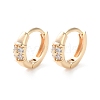 Rack Plating Brass Clear Cubic Zirconia Hoop Earrings EJEW-S241-10G-1