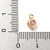 Flat Round Brass Micro Pave Cubic Zirconia Charms KK-Z072-02KCG-02-3