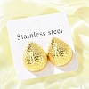 Teardrop 304 Stainless Steel Stud Earrings EJEW-A125-54G-1