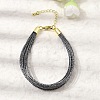 Polyester Metallic Braided Multi-strand Cord Bracelet for Bracelet Making BJEW-H642-02G-03-1