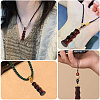 Wood Bamboo Joint Shaped Perfume Bottle Big Pendants WOOD-WH0001-09-5