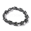 Round & Tiger Head Synthetic Non-magnetic Hematite Beaded Stretch Bracelets for Women BJEW-Q345-06-1