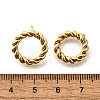 Ion Plating(IP) 304 Stainless Steel Twist Rope Ring Stud Earrings for Woman EJEW-N097-006LG-3