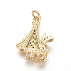 Brass Micro Pave Cubic Zirconia Pendants ZIRC-L085-15G-2