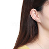 Heart 925 Sterling Silver Cubic Zirconia Stud Earrings for Women EJEW-P231-40RG-2