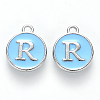 Platinum Plated Alloy Enamel Charms X-ENAM-S118-04R-P-1