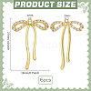 6Pcs Brass with Rhinestone Pendants KK-BC0014-26G-2