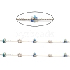 Glass & ABS Plastic Pearl Beaded Flower Link Chains CHS-G028-08G-03-2