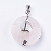 Natural Rose Quartz Pendants G-F546-A10-3