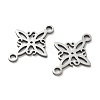 304 Stainless Steel Rhombus Flower Connector Charms X-STAS-G361-04P-2