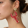 Acrylic & Alloy Stud Dangle Earrings for Women WG8B1A0-01-2