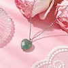 Natural Green Aventurine Faceted Heart Pendant Necklaces NJEW-JN05104-02-1