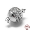 Rhodium Plated 925 Sterling Silver Box Clasps STER-L057-008C-1