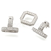 925 Sterling Silver Micro Pave Clear Cubic Zirconia Fold Over Clasps STER-U006-04P-2