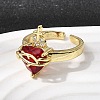 Brass Micro Pave Cubic Zirconia Open Cuff Rings RJEW-P178-02A-G-1
