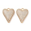 Brass Micro Pave Clear Cubic Zirconia Pendants KK-S388-01G-03-1