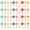 40Pcs 10 Colors Resin Flower Paper Clips AJEW-AB00177-1