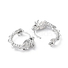 Brass Micro Pave Cubic Zirconia Hoop Earrings EJEW-P259-22P-2