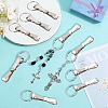 12Pcs Stainless Steel Keychain with Security Belt Clip KEYC-SC0001-17-4