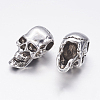 Lead Free and Nickel Free Antique Silver Tibetan Style Alloy Halloween Skull Beads X-TIBE-AD21014-AS-FF-2