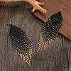 Bohemian Style Black Fringe Dangle Earrings FQ3351-3