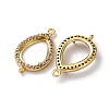 Teardrop Brass Micro Pave Clear Cubic Zirconia Connector Cabochon Settings KK-NH0007-01G-2