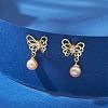 Natural Pearl Ear Studs EJEW-P286-49G-4