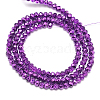 Faceted Rondelle Transparent Painted Glass Beads Strands DGLA-J001-C05-2