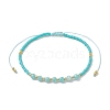 Adjustable Natural Amazonite & Seed Braided Bead Bracelets BJEW-JB10181-06-1