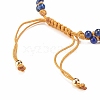 Teardrop Natural Lapis Lazuli Braided Bead Bracelet BJEW-JB08116-02-5