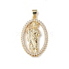 Rack Plating Brass Micro Pave Cubic Zirconia Pendants KK-F848-03G-2