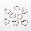 Tarnish Resistant 304 Stainless Steel Open Heart Charms STAS-F035-02-1