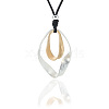 Rhombus Alloy Pendant Black Waxed Cord Necklaces for Women FS-WG0E821-01-3