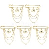 5Pcs Rhinestone Eye & Alloy Star Charms Safety Pin Brooch JEWB-CJ0003-44-1