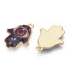 Printed Light Gold Tone Alloy Pendants ENAM-N056-206K-1