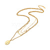 Ion Plating(IP) 304 Stainless Steel 3 Layer Necklace NJEW-P229-09G-2