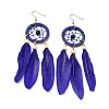 Feather Woven Net Chandelier Earrings EJEW-H090-01H-1