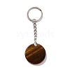 Natural Tiger Eye Vortex Pendant Keychain KEYC-E038-01P-02-3