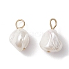 Electroplated Shell Pearl Nuggets Charms PALLOY-JF04641-01-1