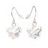 Plastic Pearl Butterfly Dangle Earrings EJEW-JE05028-05-2