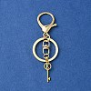 304 Stainless Steel Initial Letter Key Charm Keychains KEYC-YW00004-05-2