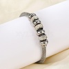 304 Stainless Steel Mesh Chain Bracetls for Women BJEW-Z087-16P-3