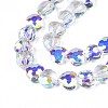 Electroplate Transparent Glass Beads Strands EGLA-N002-22A-B01-3