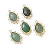 Natural Green Aventurine Connector Charms G-G012-05G-19-1