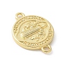 Brass Saint Benedict Medal Connector Charms KK-P294-01G-2