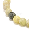 Natural Qinghua Jade Round Beaded Stretch Bracelet BJEW-JB07554-01-5