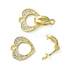 Rack Plating Eco-Friendly Brass Micro Pave Clear Cubic Zirconia Fold Over Clasps KK-K330-3