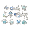 Alloy Rhinestone & Enamel Pendants PALLOY-F312-01S-1