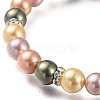 Round Shell Pearl Stretch Beaded Bracelets BJEW-JB05510-02-2
